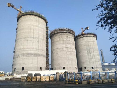 陕煤建设韩城分公司红柳林2号产品仓滑模施工顺利完成